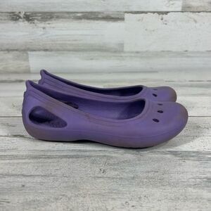 Crocs Junior Girls Kadee Ballet Flats Purple Comfort Shoes Lightweight‎ Size J1
